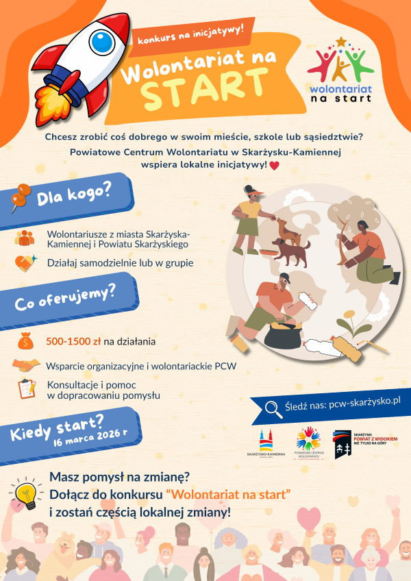 Rusza nabór do konkursu „Wolontariat na Start”! Złóż wniosek od 16 do 27 marca 2026